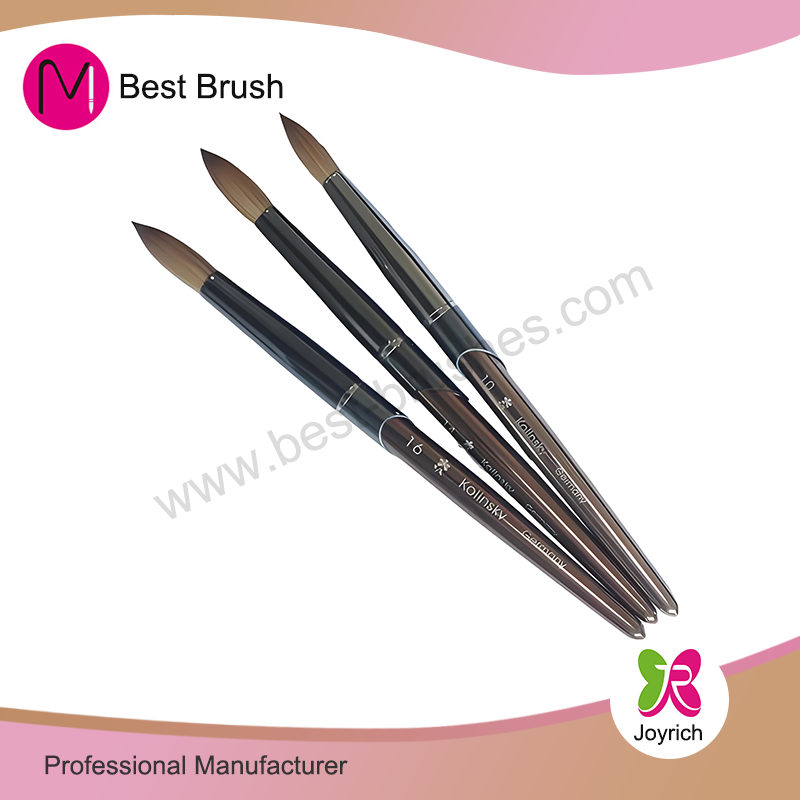 Brwsh ewinedd acrylig metel coffi