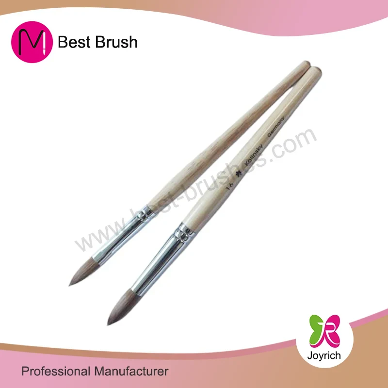 Natur brwsh ewinedd acrylig kolinsky pur