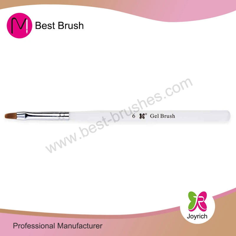 Brwsh ewinedd gel handlen acrylig gwyn